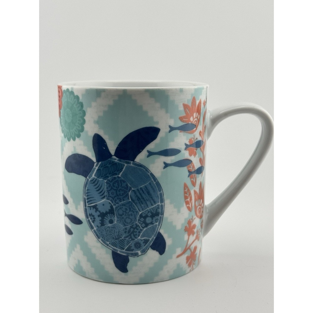 Prima Design BlueTurtle Coffee/Tea Mug‎ Summer Beach Ocean  Orange Fish